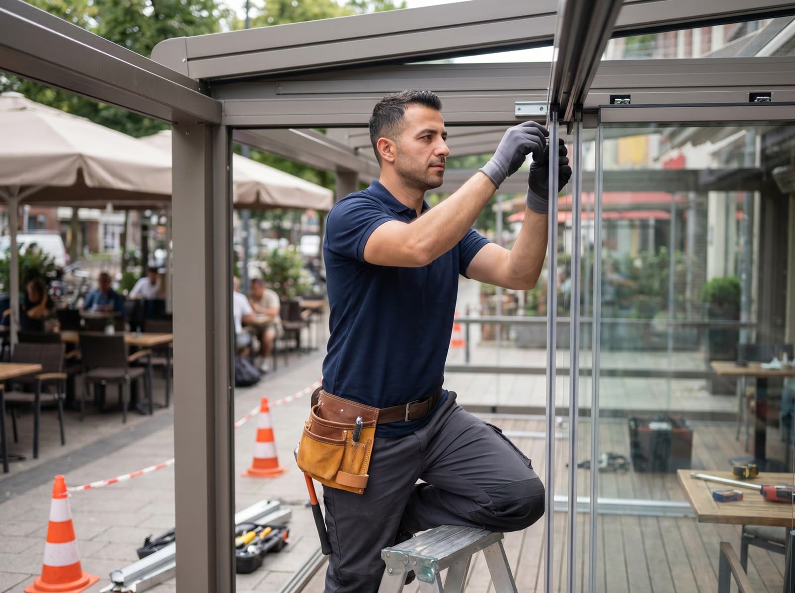 Cafe Cam Sistemleri — sahada profesyonel montaj uygulaması (temsili görsel)