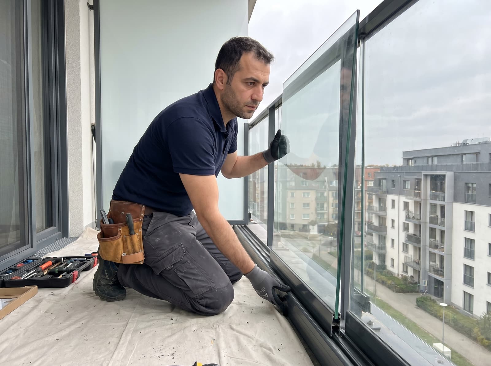Cam Balkon — sahada profesyonel montaj uygulaması (temsili görsel)